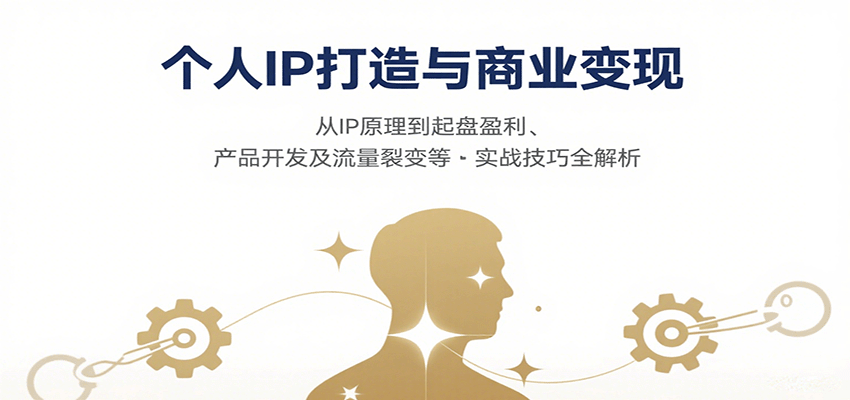 个人IP打造与商业变现,从IP原理到起盘盈利、产品开发及流量裂变等实战技巧全解析-网赚项目平台