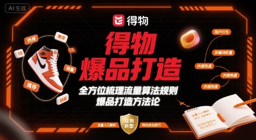得物爆品打造，全方位梳理得物流量算法规则爆品打造规则-网赚项目平台
