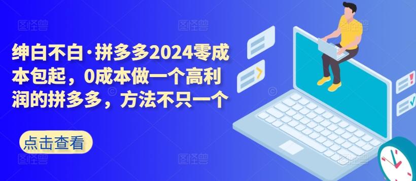 拼多多2024零成本包起，0成本做一个高利润的拼多多，方法不只一个-网赚项目平台