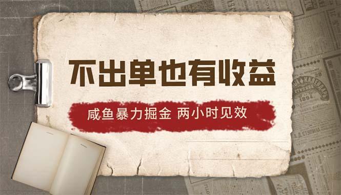 2024咸鱼暴力掘金，不出单也有收益，两小时见效，当天突破500+-网赚项目平台