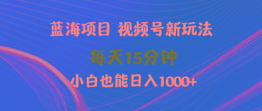 (9813期)蓝海项目视频号新玩法 每天15分钟 小白也能日入1000+-网赚项目平台