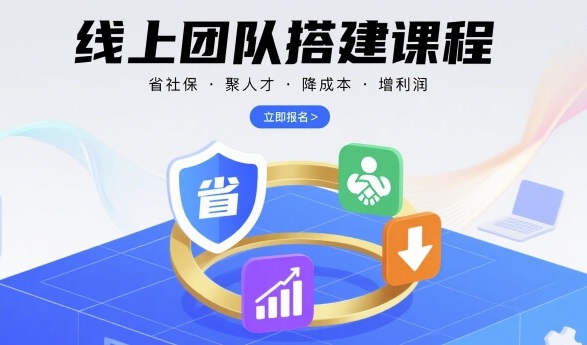 线上团队搭建课程，省社保，聚人才，降成本，增利润，团队管理必看-网赚项目平台