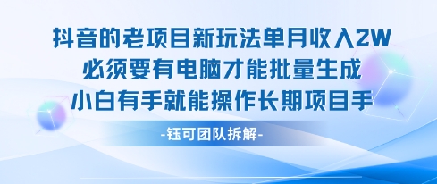 老项目新玩法单月收入2W小白有手就能操作长期项目-网赚项目平台