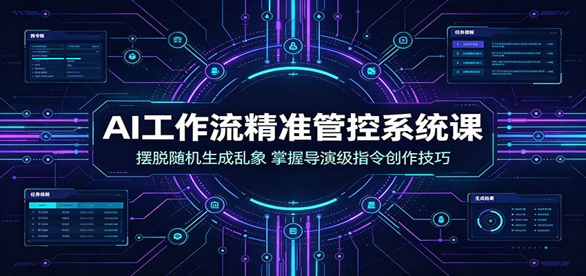 AI工作流精准管控系统课：摆脱随机生成乱象，掌握导演级指令创作技巧-网赚项目平台