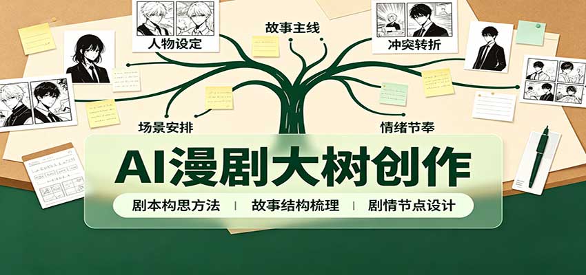 AI漫剧大树创作：剧本构思课程讲解，软件插件配置，配套工具资料完整梳理-网赚项目平台