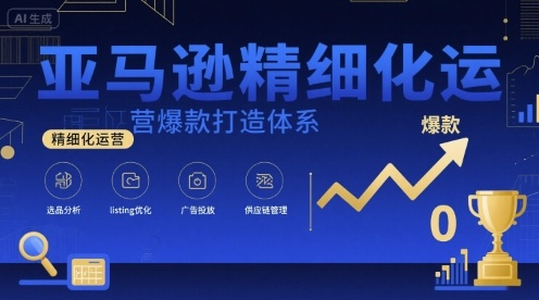 亚马逊精细化运营爆款打造体系，视频课+全套资料文档-网赚项目平台