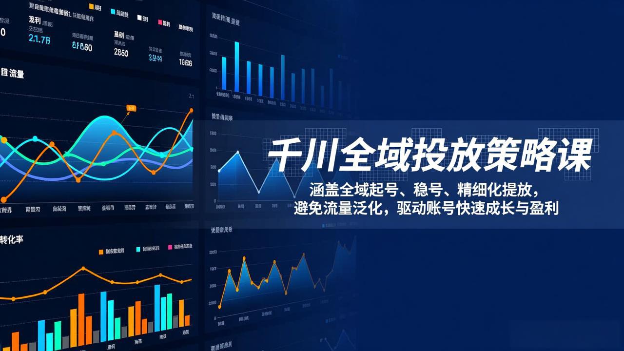 千川全域投放策略课：涵盖全域起号、稳号、精细化投放，避免流量泛化，驱动账号快速成长与盈利-网赚项目平台