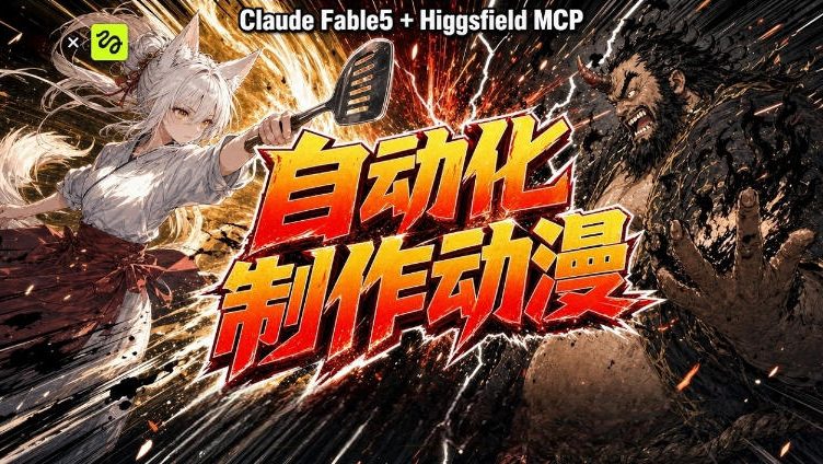 AI自动化动漫制作!Claude Fable 5接入Higgsfield MCP,直接生成完整创意内容-网赚项目平台
