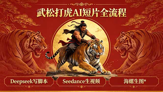 武松打虎AI短片全流程：Deepseek写脚本+Seedance生视频+海螺生图-网赚项目平台