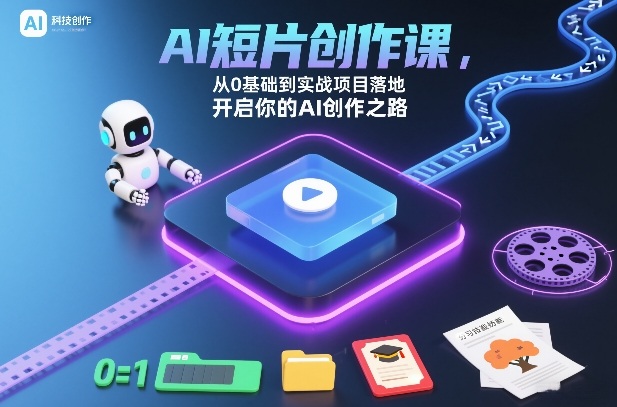 AI短片创作课,从0基础到实战项目落地,开启你的AI创作之路-网赚项目平台