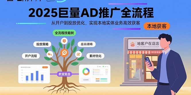 2025巨量AD推广全流程，从开户到投放优化，实现本地实体业务高效获客-网赚项目平台