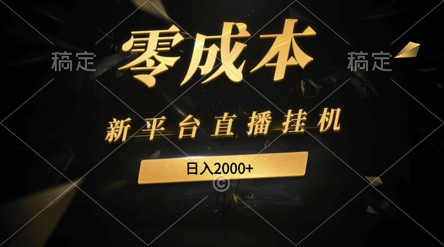 (9841期)新平台直播挂机最新玩法，0成本，不违规，日入2000+-网赚项目平台
