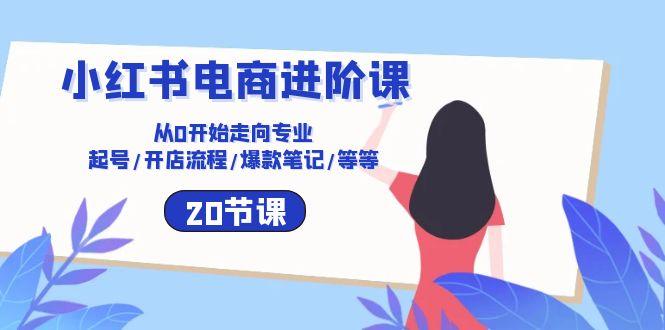 小红书电商进阶课：从0开始走向专业 起号/开店流程/爆款笔记/等等(20节-网赚项目平台