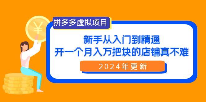 (9744期)拼多多虚拟项目：入门到精通，开一个月入万把块的店铺 真不难(24年更新)-网赚项目平台