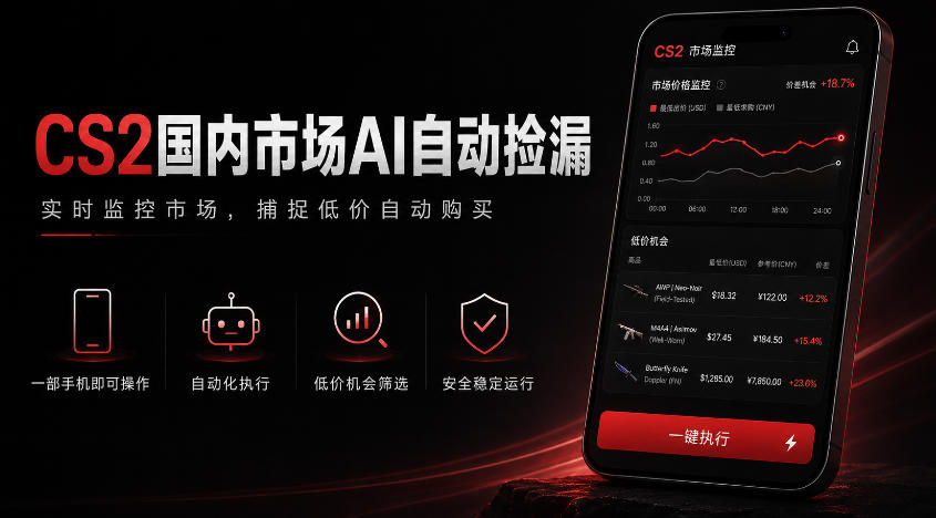 游戏市场AI自动监控，实时检测差价捡漏，简单轻松，日入300+【揭秘】-网赚项目平台