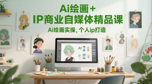 Ai绘画+IP商业自媒体精品课，Ai绘画实操，个人ip打造-网赚项目平台