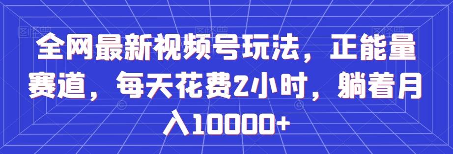 全网最新视频号玩法，正能量赛道，每天花费2小时，躺着月入10000+【揭秘】-网赚项目平台
