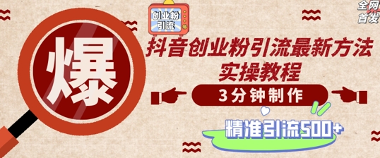 轻松制作创业类视频，一天被动加精准创业粉500+【揭秘】-网赚项目平台