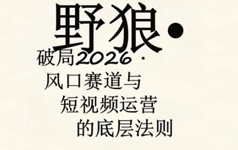 野狼团队·多平台实操运营课，覆盖AI口播、服装、好物、漫剪等热门玩法(更新4月29日)-网赚项目平台