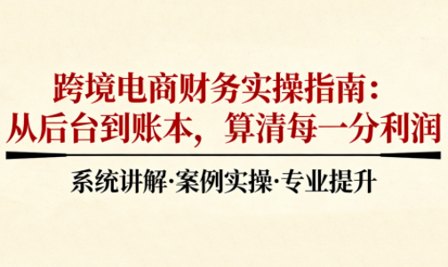 2025跨境电商财务实操指南-网赚项目平台
