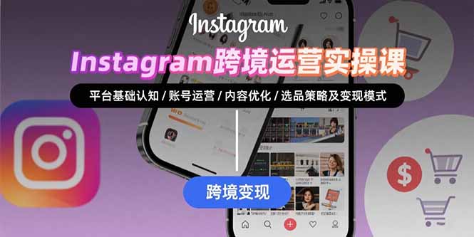 Instagram跨境运营实战：平台认知/账号运营/内容优化/选品策略及变现模式-网赚项目平台