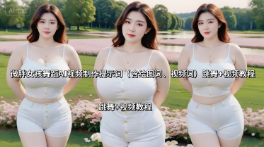 微胖女孩舞蹈AI视频制作提示词(含绘图词、视频词) 跳舞+视频教程-网赚项目平台
