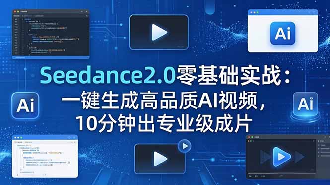 Seedance2.0零基础实战：一键生成高品质AI视频，10分钟出专业级成片-网赚项目平台