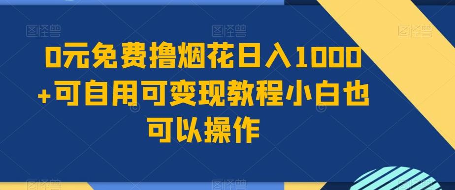 0元免费撸烟花日入1000+可自用可变现教程小白也可以操作，永久免费更新链接-网赚项目平台