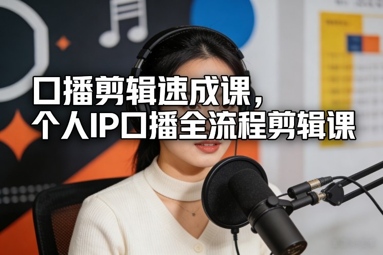 口播剪辑速成课，个人IP口播全流程剪辑课-网赚项目平台
