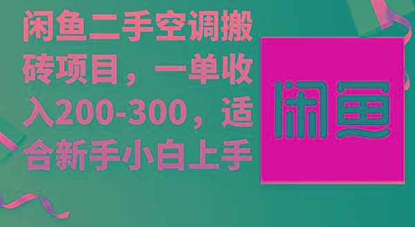 (9539期)闲鱼二手空调搬砖项目，一单收入200-300，适合新手小白上手-网赚项目平台