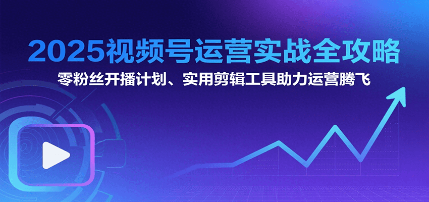 2025视频号运营实战全攻略：零粉丝开播计划、起号到到变现思维逻辑方法-网赚项目平台