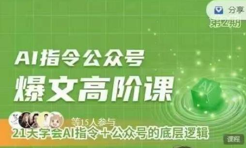 Ai指令公众号高阶课，学会ai指令+公众号的底层逻辑-网赚项目平台