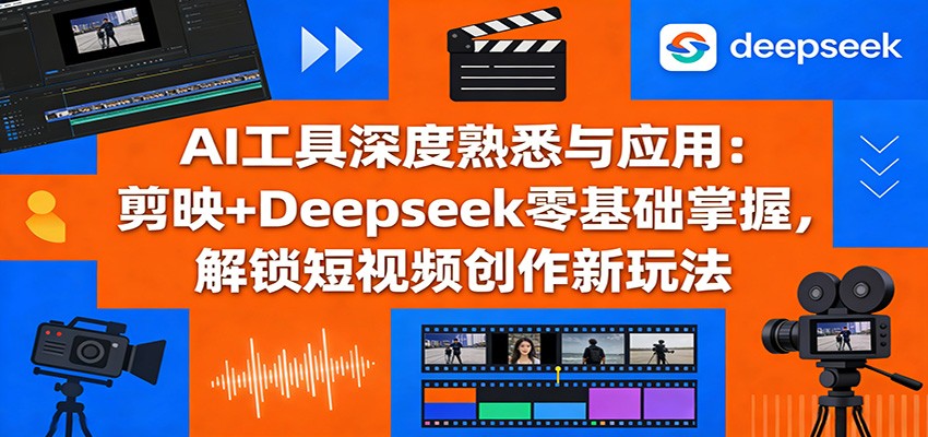 AI工具深度熟悉与应用：剪映+Deepseek零基础掌握，解锁短视频创作新玩法-网赚项目平台