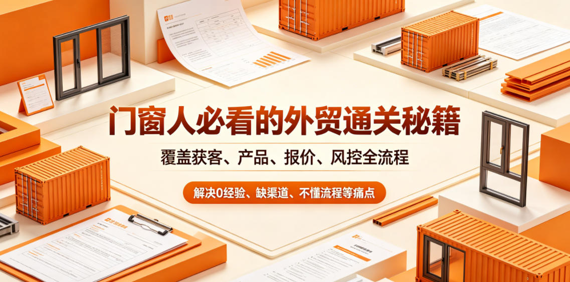 门窗人必看的外贸通关秘籍，块覆盖获客、产品、报价、风控全流程，解决0经验、缺渠道、不懂流程等痛点-网赚项目平台