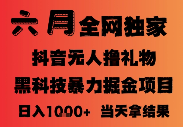 25年6月抖音无人直播最新暴力撸音浪掘金，小白可做，可批量矩阵放大，长期稳定日入1k+【揭秘】-网赚项目平台