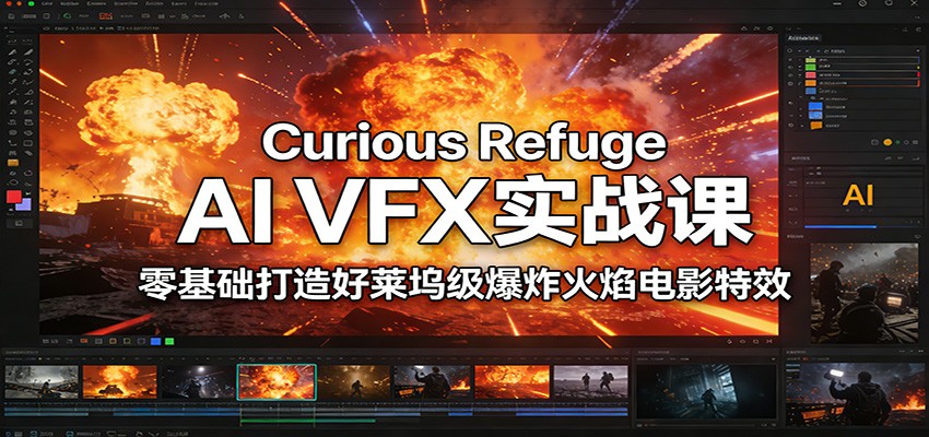Curious Refuge AI VFX实战课,零基础打造好莱坞级爆炸火焰电影特效-网赚项目平台