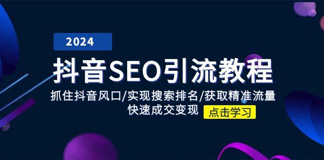 抖音 SEO引流教程：抓住抖音风口/实现搜索排名/获取精准流量/快速成交变现-网赚项目平台