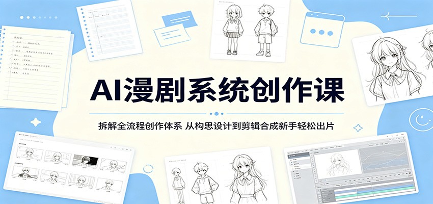 AI漫剧系统创作课：拆解全流程创作体系，从构思设计到剪辑合成新手轻松出片-网赚项目平台