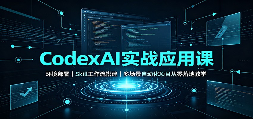 CodexAI实战应用课：环境部署Skill工作流搭建，多场景自动化项目从零落地教学-网赚项目平台