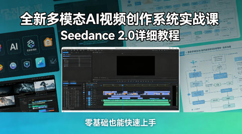 全新多模态AI视频创作系统实战课，Seedance 2.0详细教程，零基础也能快速上手-网赚项目平台