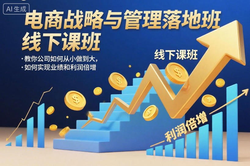 电商战略与管理落地班线下课,教你公司如何从小做到大,如何实现业绩和利润倍增【录音】-网赚项目平台