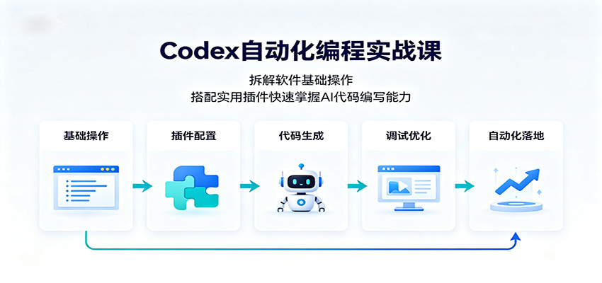 Codex自动化编程实战课：拆解软件基础操作，搭配实用插件快速掌握AI代码编写能力-网赚项目平台