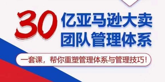 30亿亚马逊大卖团队管理体系，一套课，帮你重塑管理体系与管理技巧-网赚项目平台