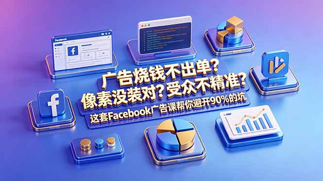 广告烧钱不出单?像素没装对?受众不精准?这套Facebook广告课帮你避开90%的坑-原创双语字幕-网赚项目平台