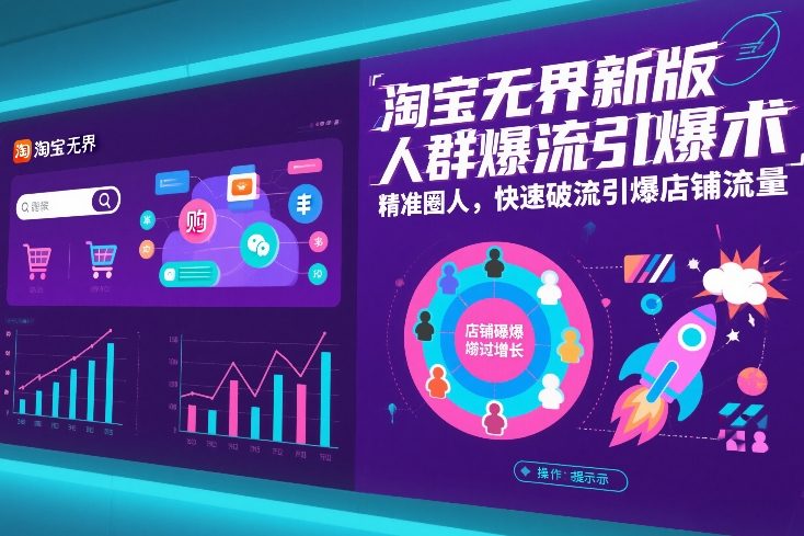 淘宝无界新版人群爆流引爆术，精准圈人，快速破流引爆店铺流量-网赚项目平台