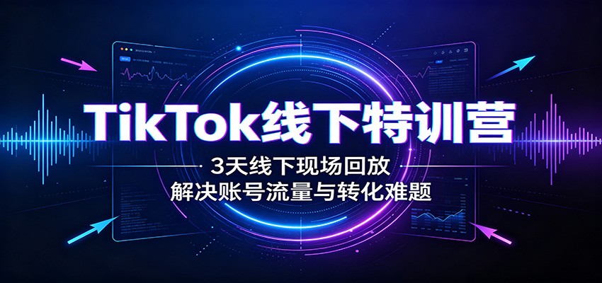 TikTok线下特训营:3天线下现场回放,解决账号流量与转化难题-网赚项目平台