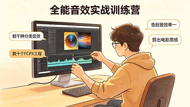全能音效实战训练营：数千种分类音效+数十个FCPX工程，告别音效单一，剪出电影质感-网赚项目平台