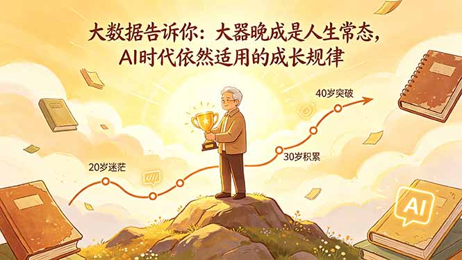 付费文章：大数据告诉你：大器晚成是人生常态，AI 时代依然适用的成长规律-网赚项目平台