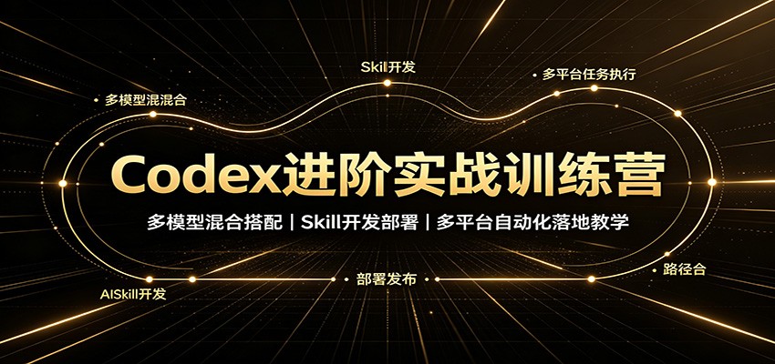 Codex进阶实战训练营：多模型混合搭配，Skill开发部署，多平台自动化落地教学-网赚项目平台