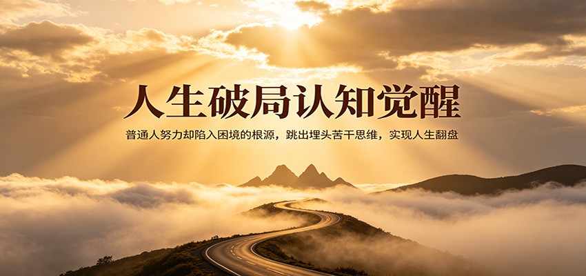 人生破局认知觉醒，普通人努力却陷入困境的根源，跳出埋头苦干思维，实现人生翻盘-网赚项目平台